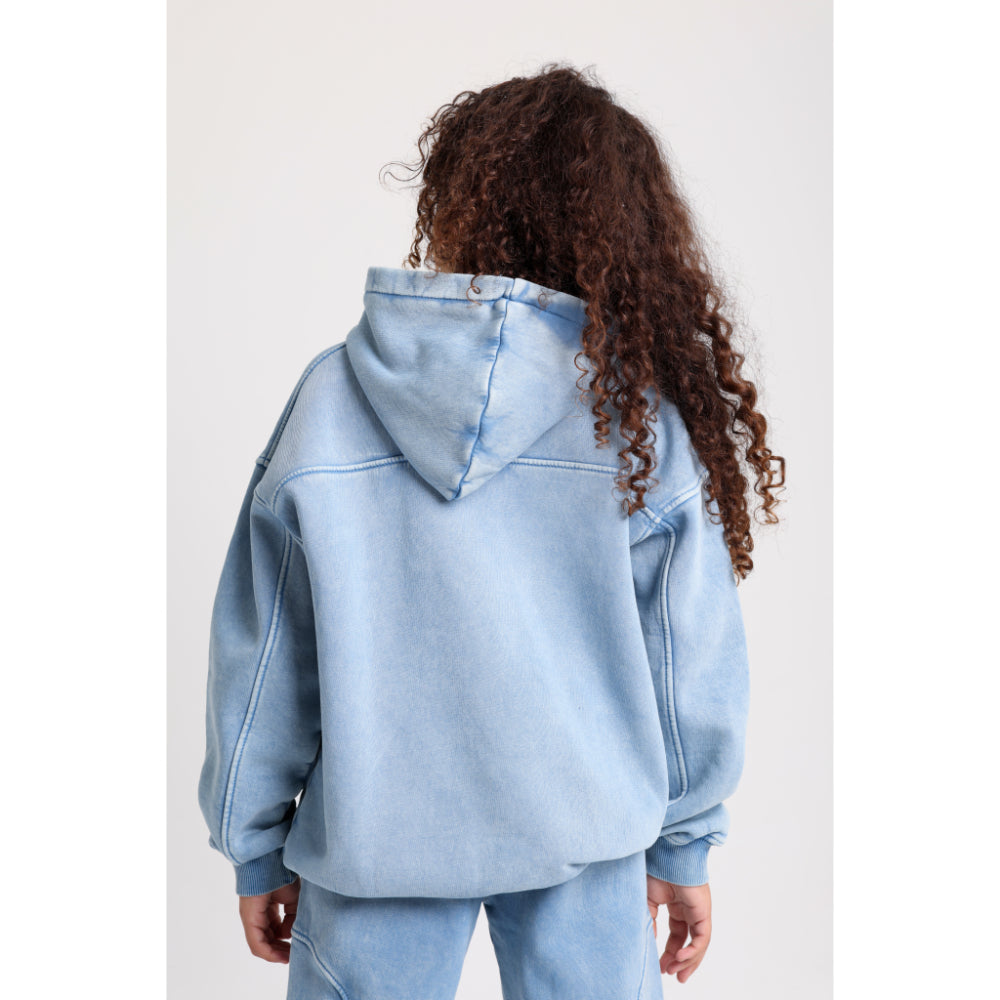 Unisex Cotton Hoodie – Baby Blue with "Play Like a Champion" Print