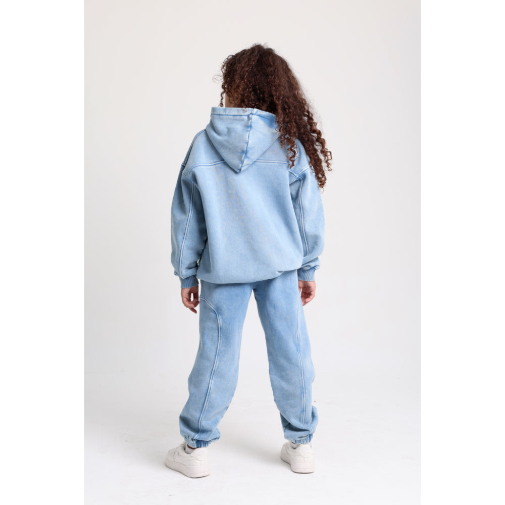 Unisex Cotton Hoodie – Baby Blue with "Play Like a Champion" Print