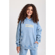 Unisex Cotton Hoodie – Baby Blue with "Play Like a Champion" Print