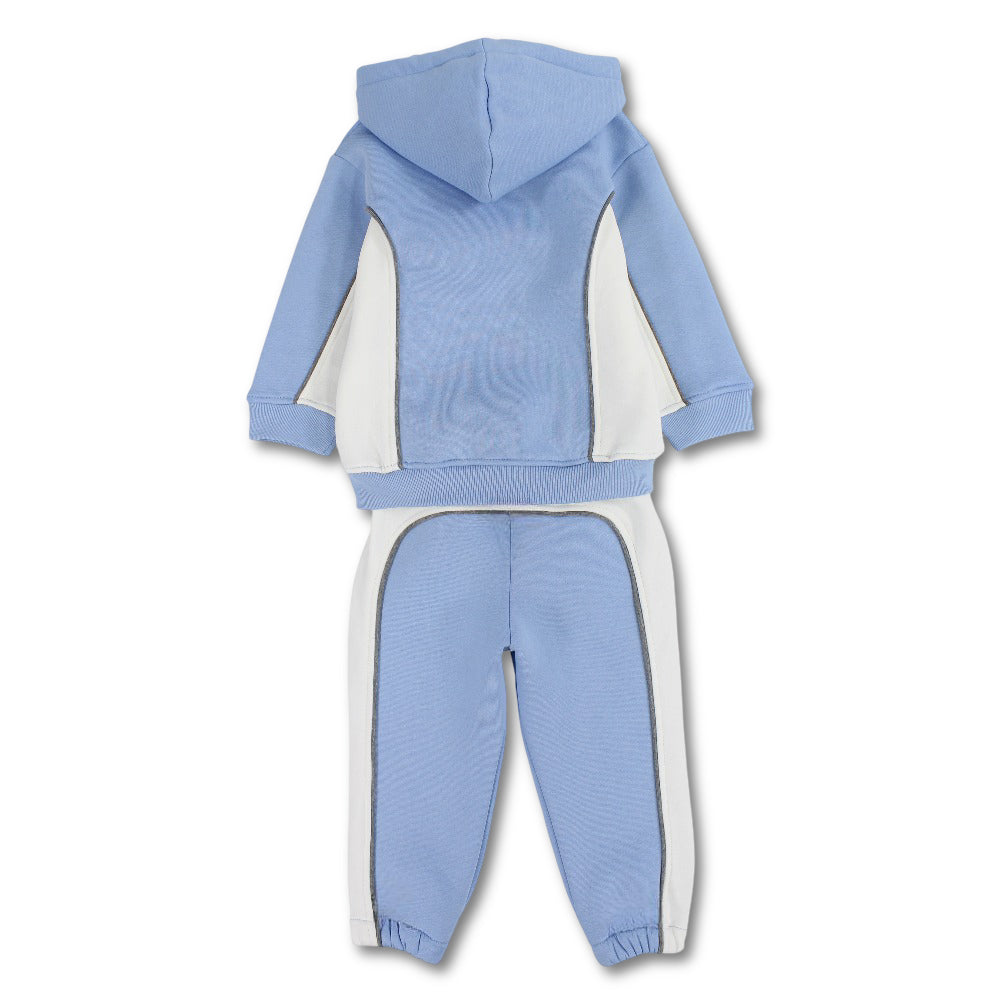 Unisex Baby Cotton Outfit Set – Baby Blue with Elephant Print