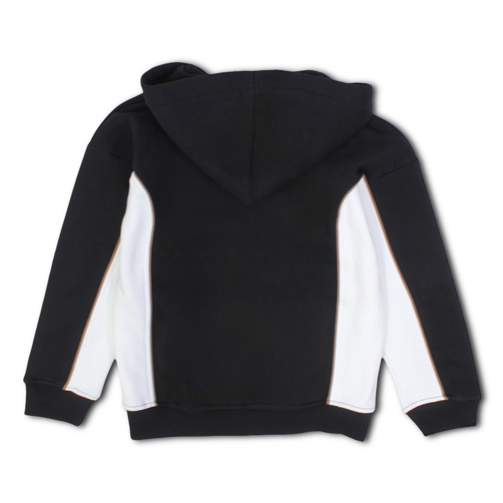 Boys Cotton Hoodie – Black with “PLAY more“ Print