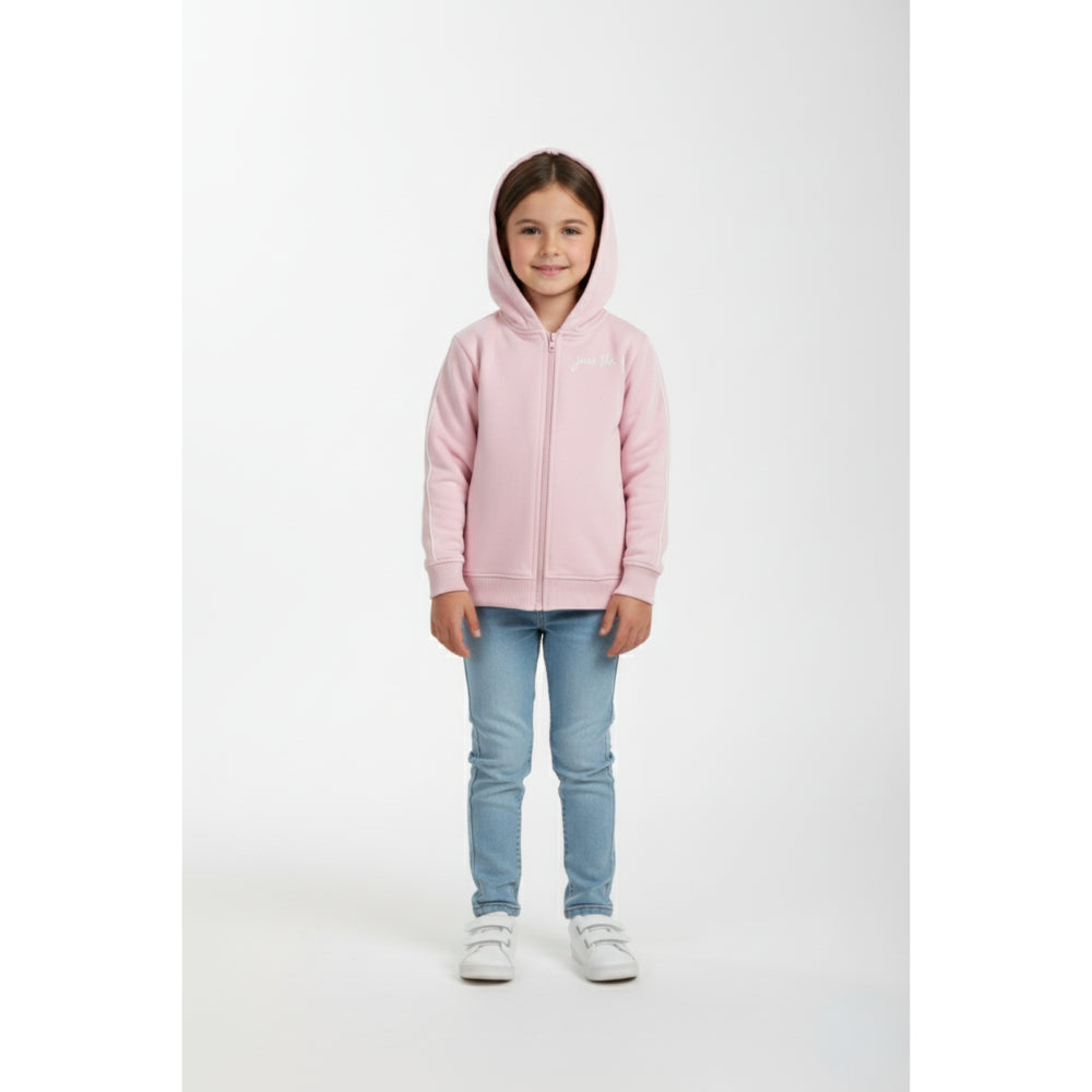 Girls Cotton Hoodie – Pink with “Join The Fun“ Print