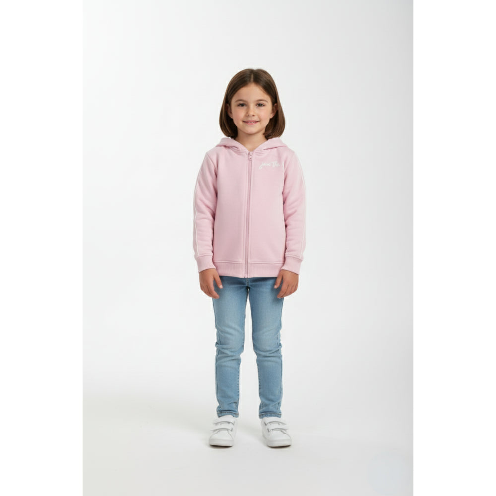 Girls Cotton Hoodie – Pink with “Join The Fun“ Print