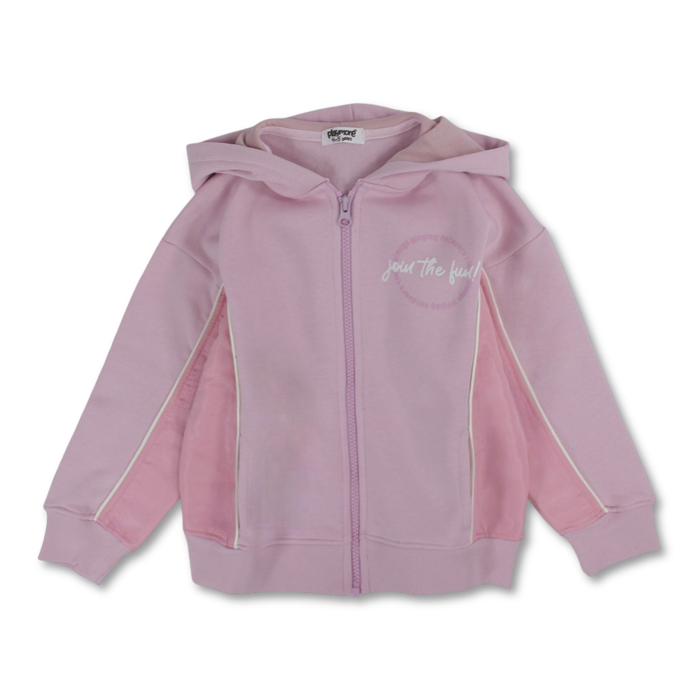 Girls Cotton Hoodie – Pink with “Join The Fun“ Print