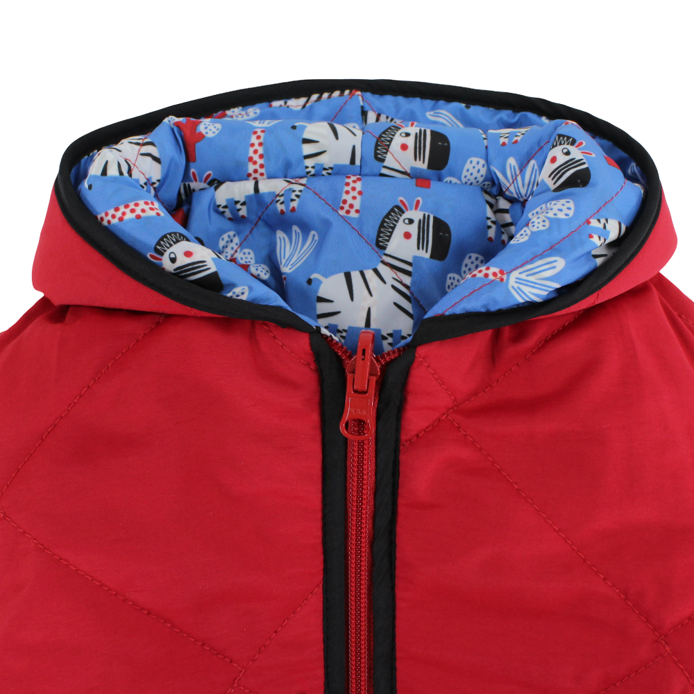 Baby Boys Waterproof Reversible Jacket – Red & Babyblue