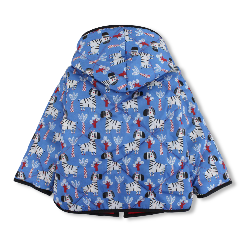 Baby Boys Waterproof Reversible Jacket – Red & Babyblue