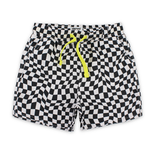 Boys Swimsuit Short – Black & White Squares