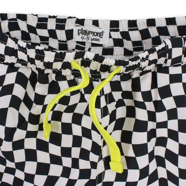 Boys Swimsuit Short – Black & White Squares