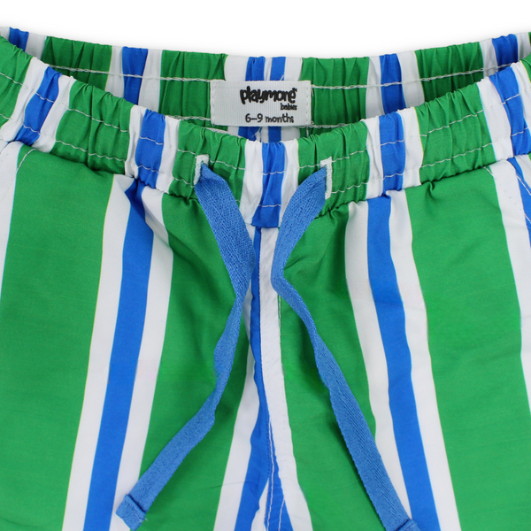 Baby Boys Swimsuit Short – Green & Blue