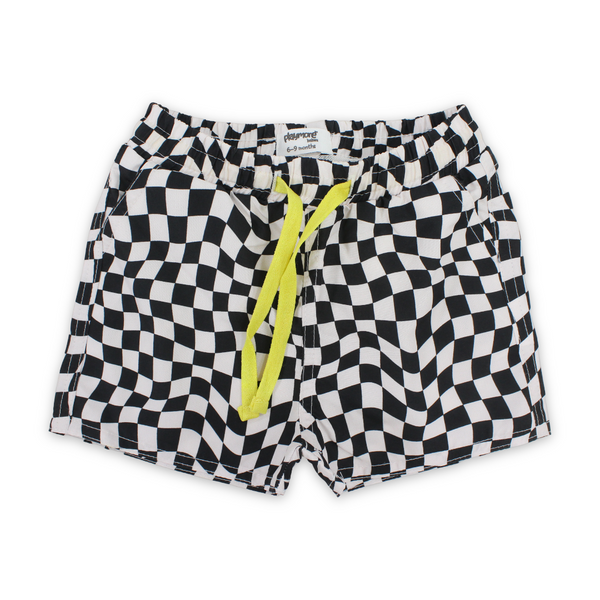 Baby Boys Swimsuit Short – Black & White Squares