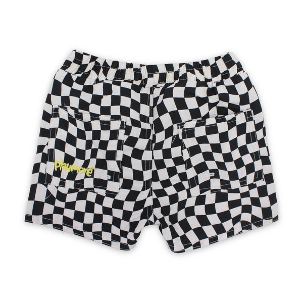 Baby Boys Swimsuit Short – Black & White Squares