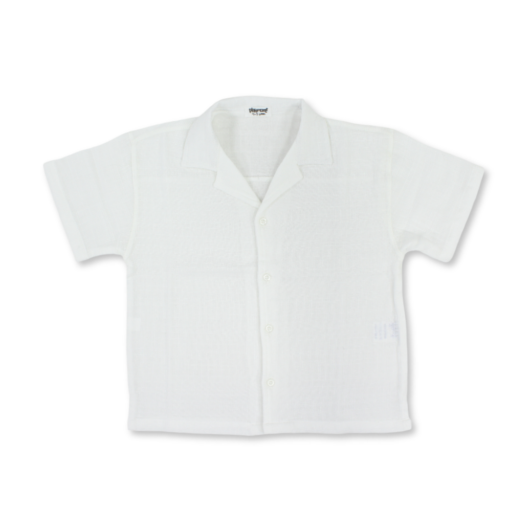 Boys Linen Short-Sleeved Shirt – White