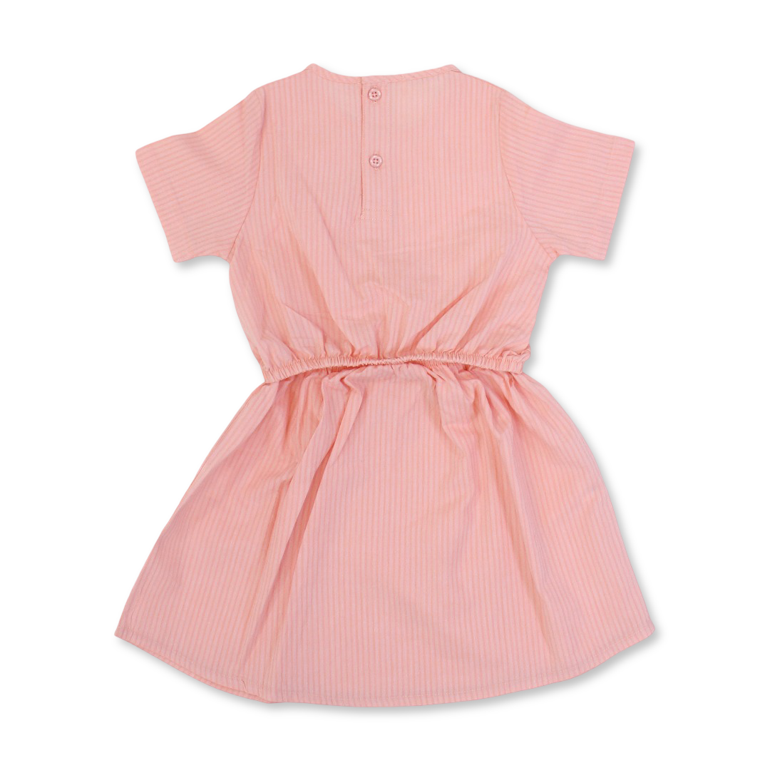 Girls Dress Cotton Dress – Salmon