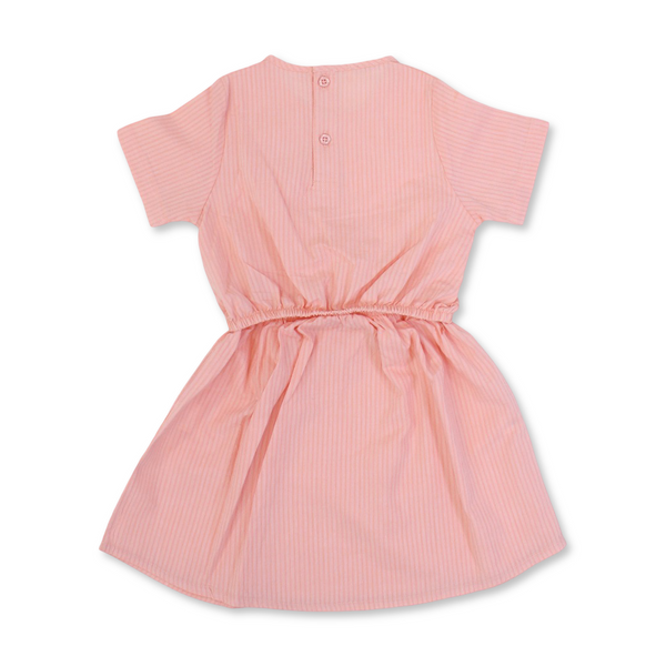 Girls Dress Cotton Dress – Salmon