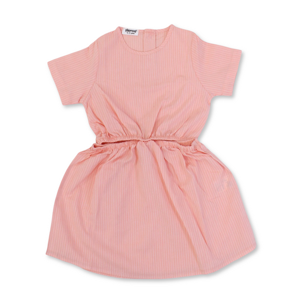 Girls Dress Cotton Dress – Salmon