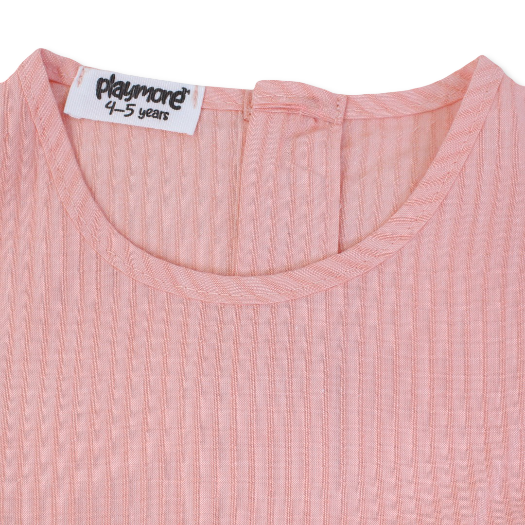 Girls Dress Cotton Dress – Salmon