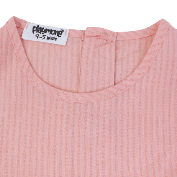 Girls Dress Cotton Dress – Salmon