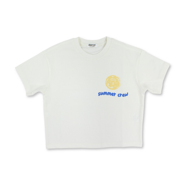 Unisex Cotton T-Shirt – Off-White with "Summer Crew" Print