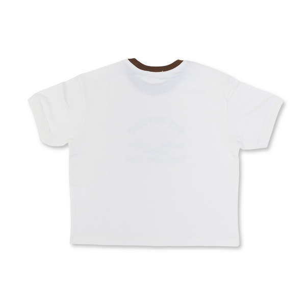Boys Cotton T-Shirt – Off-White with "Get Outside" Print