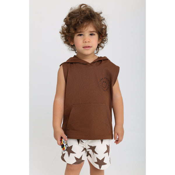 Baby Boys Cotton Shorts – Off-White with Stars Print