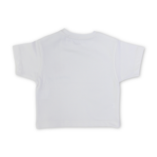 Unisex Baby Cotton T-Shirt – Off-White with "Summer Crew" Print