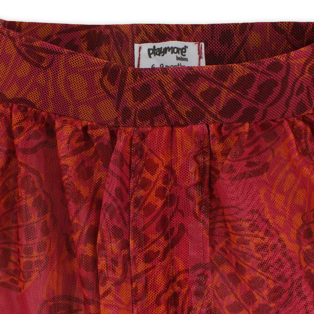 Baby Girls Tulle Cover-Up – Maroon Printed