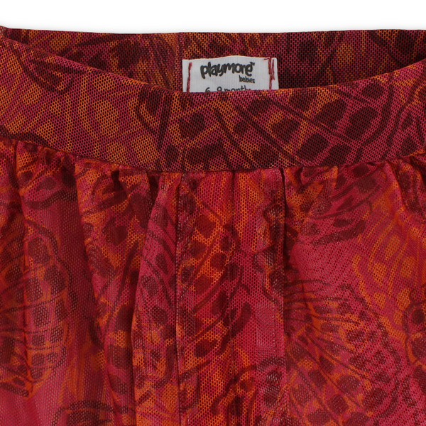 Baby Girls Tulle Cover-Up – Maroon Printed