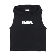 Boys Cotton Hooded Sleeveless T-Shirt – Black