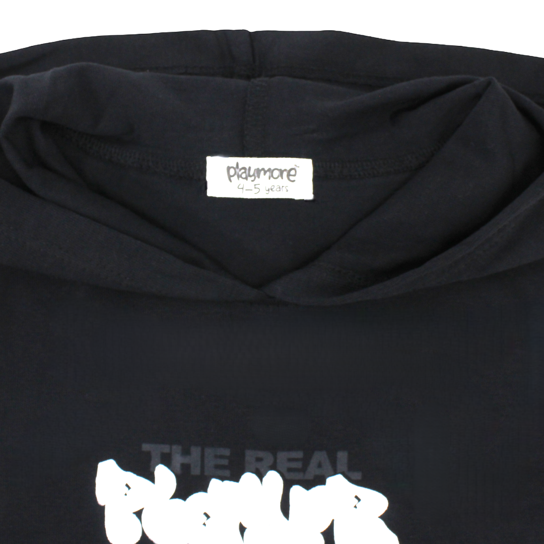 Boys Cotton Hooded Sleeveless T-Shirt – Black