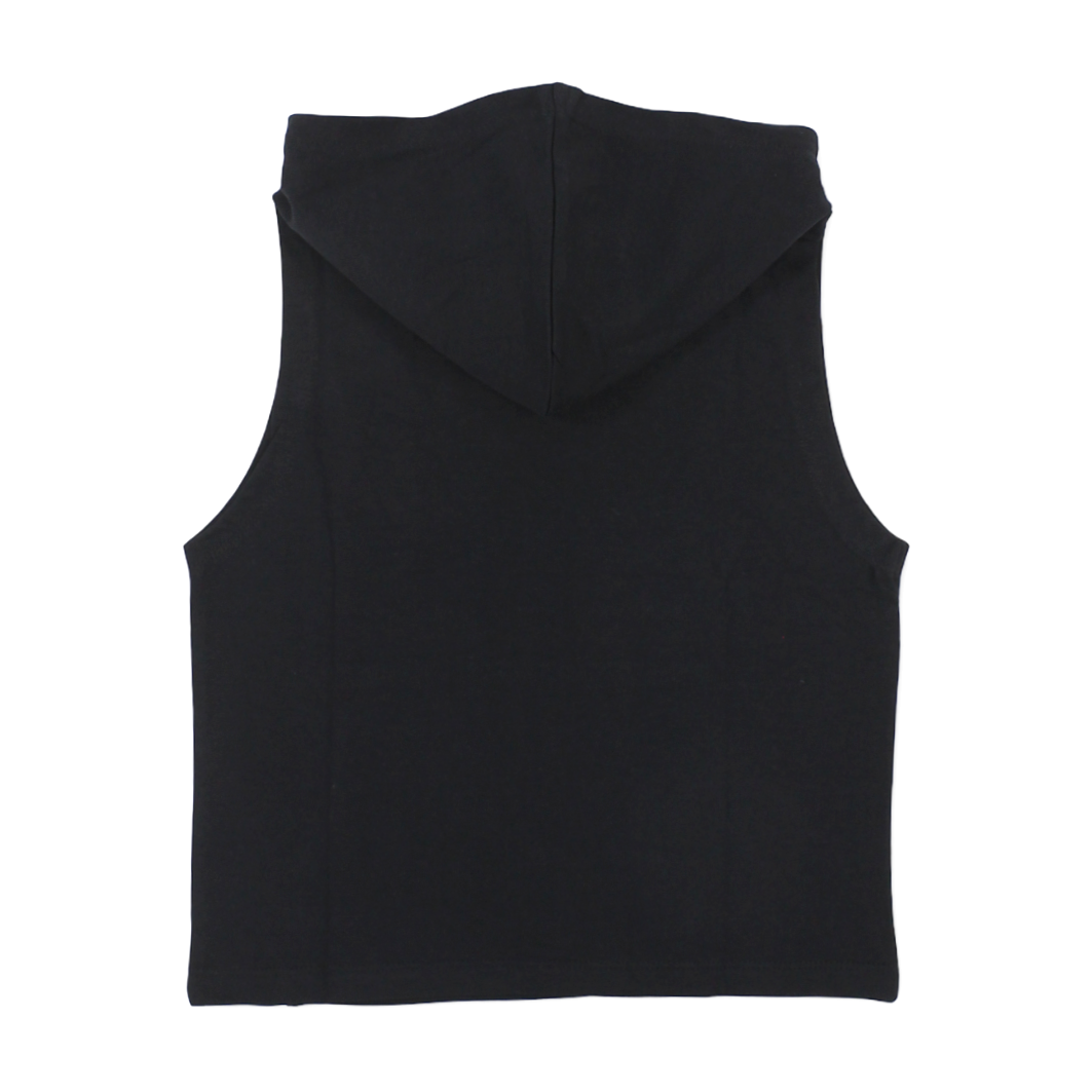 Boys Cotton Hooded Sleeveless T-Shirt – Black