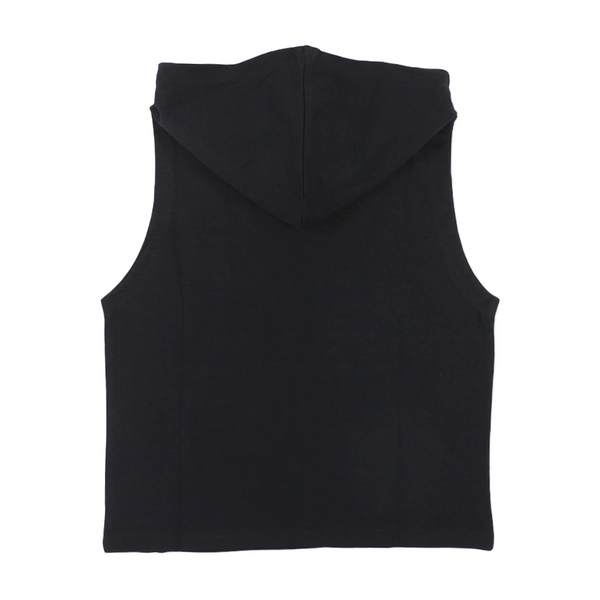 Boys Cotton Hooded Sleeveless T-Shirt – Black