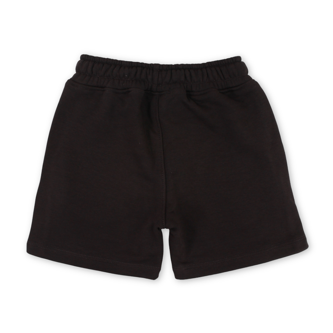 Boys Cotton Short – Brown with "Get Out Side" Print