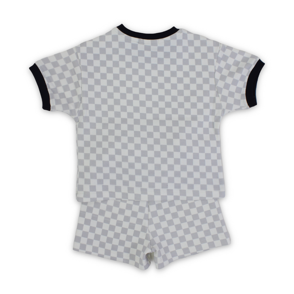 Baby Boys Cotton Outfit Set – Off-White & Grey with "Good Days No Repeat" Print