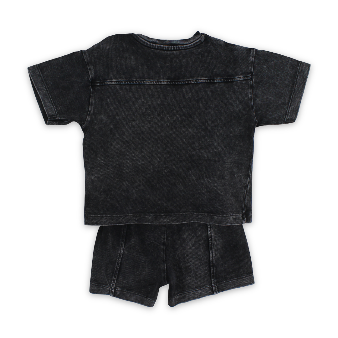 Baby Boys Cotton Outfit Set – Dark Grey