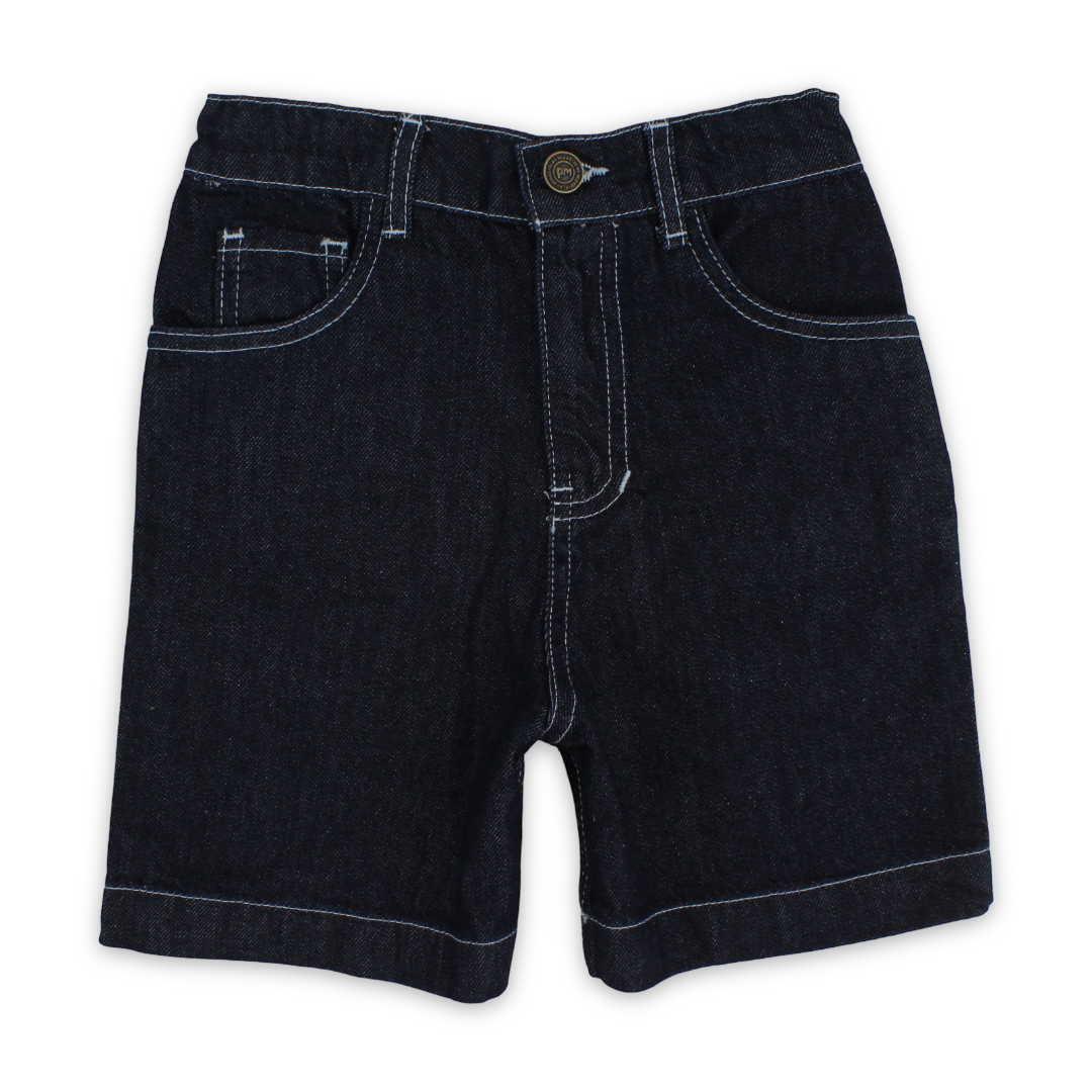 Boys Cotton Denim Short – Dark Blue