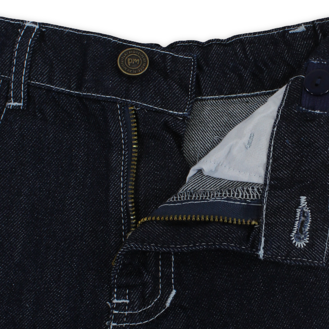 Boys Cotton Denim Short – Dark Blue