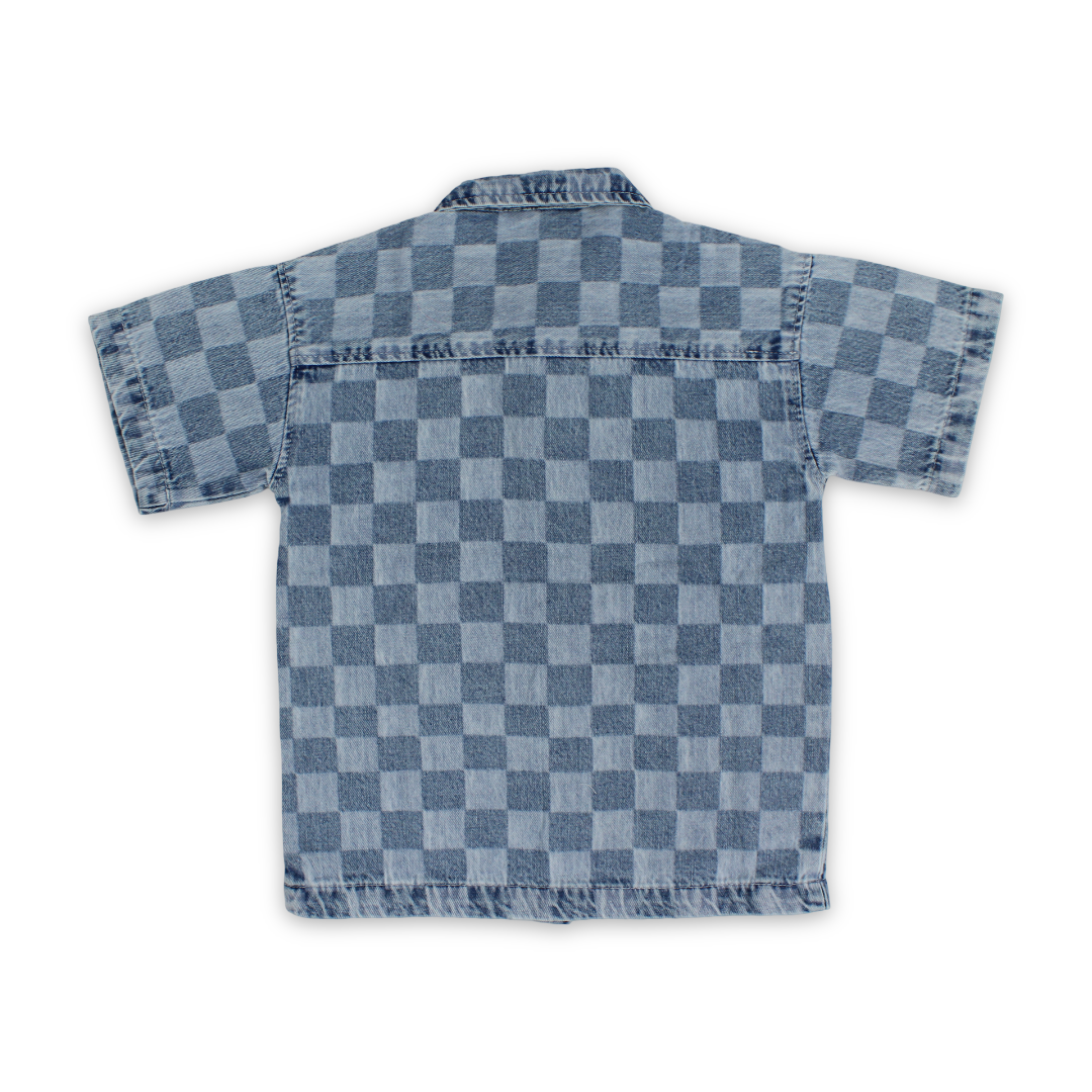 Boys Cotton Denim Karua Shirt – Blue