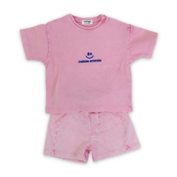Baby Girls Cotton Outfit Set – Pink