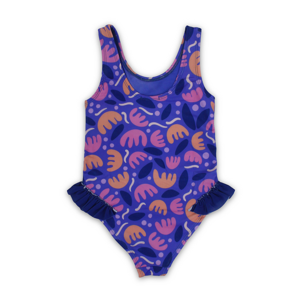 Girls One-Piece Swimsuit – Purple Printed