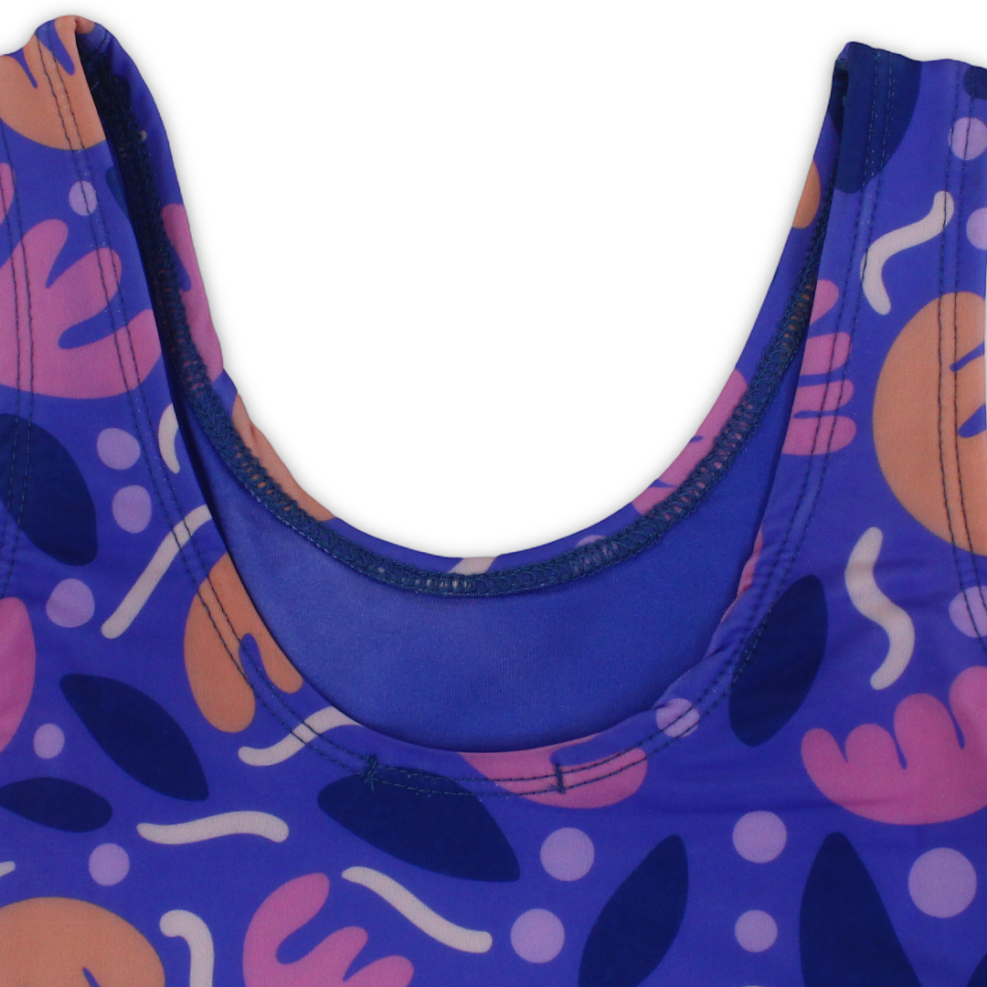 Girls One-Piece Swimsuit – Purple Printed