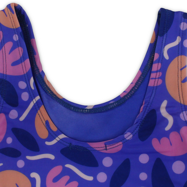Girls One-Piece Swimsuit – Purple Printed