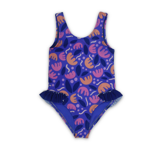 Girls One-Piece Swimsuit – Purple Printed