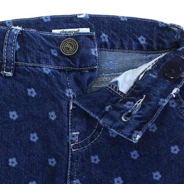 Baby Girls Denim Pants – Floral Print