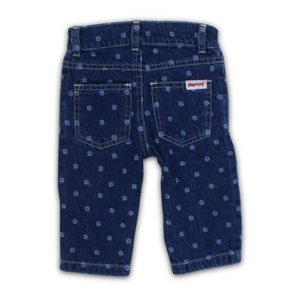 Baby Girls Denim Pants – Floral Print