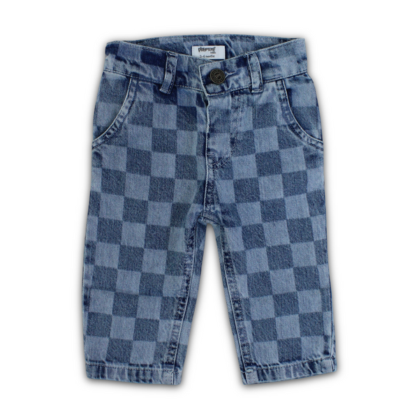 Unisex Checkered Denim Pants