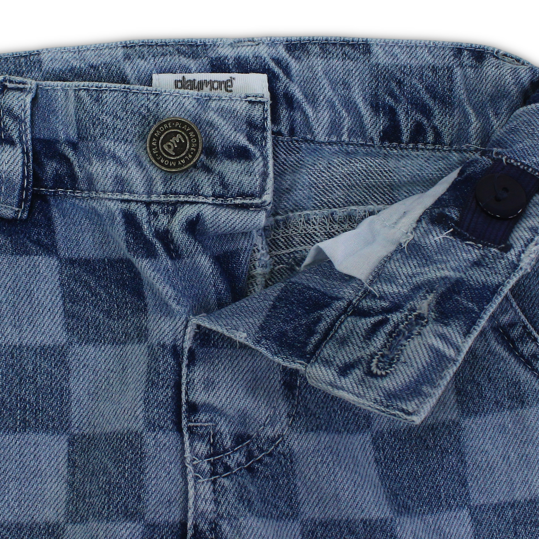 Unisex Checkered Denim Pants