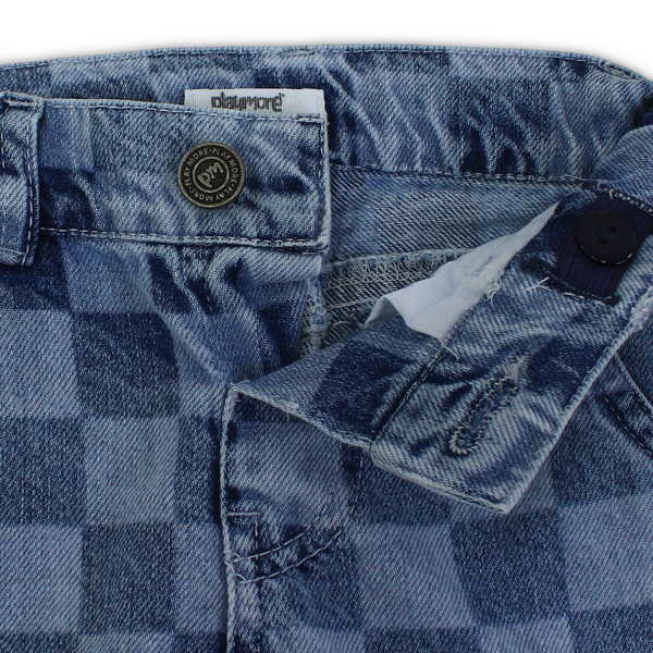 Unisex Checkered Denim Pants