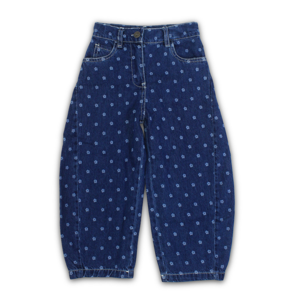 Girls Denim Pants – Floral Print