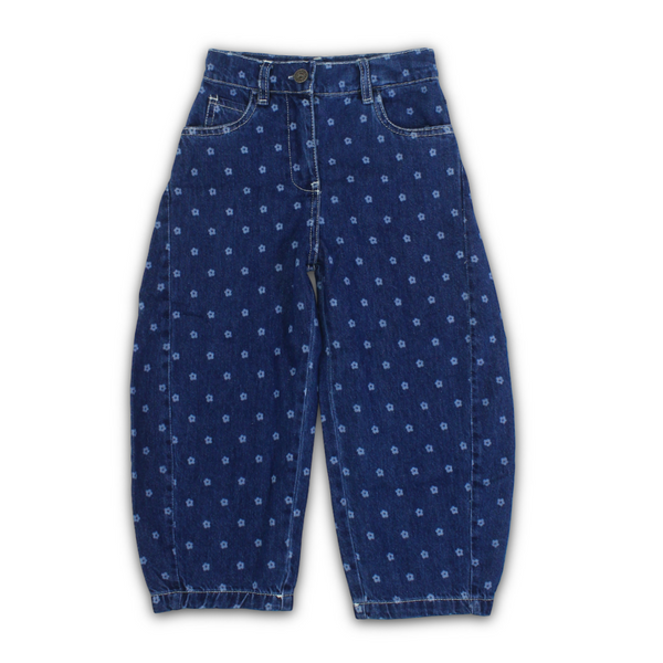 Girls Denim Pants – Floral Print