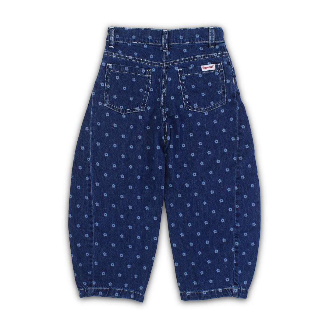 Girls Denim Pants – Floral Print